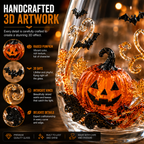 🎃👻 3D Halloween Glassware – Artisan Design, Luminous Glow, Perfect for Fall & Festive Sips