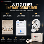 🎧 Monster AC530 Open-Ear Headset | 165H Battery, Bluetooth 6.0, Ultra Comfort Wireless Earbuds