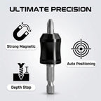 🧲Magnetic Screw Positioner Depth Limiter, Strong Magnet Holds Screws Without Dropping, Prevents Wood Splitting, Drill Bit Auxiliary Tool for DIY & Carpenter