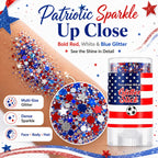 3-in-1 Patriotic Glow😍✨Red, White & Blue Glitter Body Stick