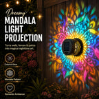 🌙Solar Mandala Wall Light Outdoor Garden Fence Projector Lamp Patio Ambient Decor