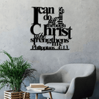 ✨Last Day 55% OFF ✝️Christianartworkshop Philippians 4:13 I Can Do All Things Metal Wall Decor: Christ’s Strength for Your Walls