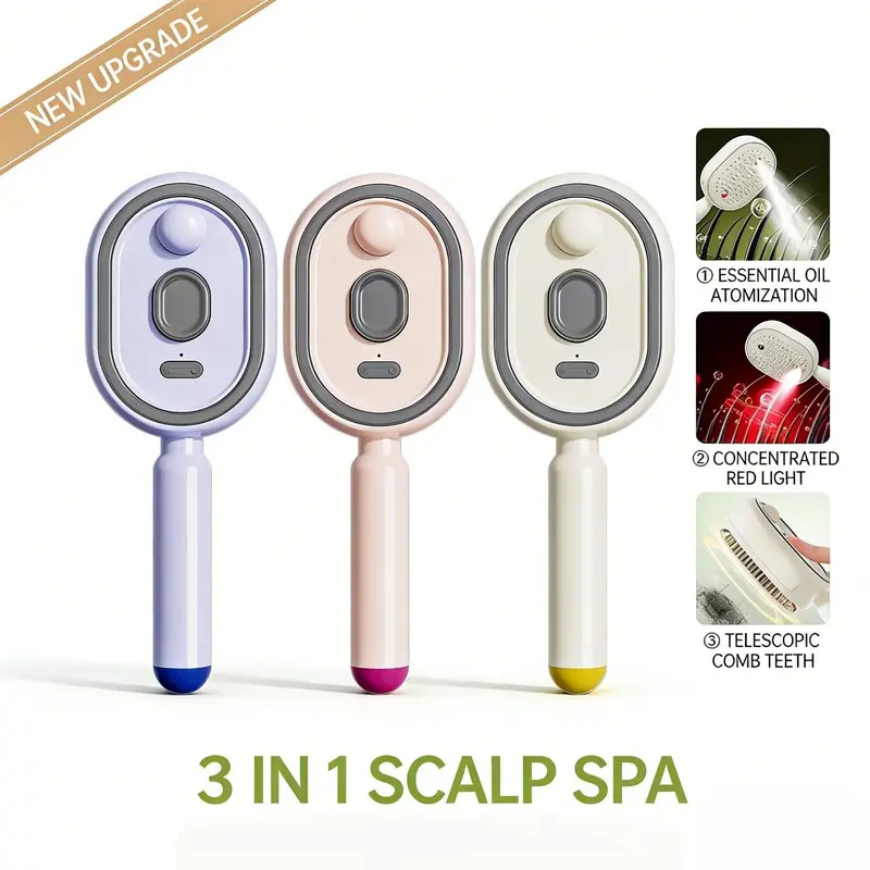 ✨ Electric Spray Comb – Nano Mist, Anti-Static, Scalp Massage
