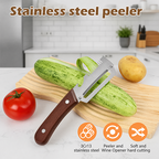 🔪Wooden-Handled Stainless Steel Sharp Peeler with Built-In Bottle Opener