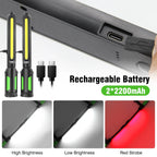 【FathersDayGift】Linkax Rechargeable 2400LM USB Work Light Bar for Mechanics, 4400mAh Battery, Hooks & Magnetic Attachment, LED Car Lights, Vehicle Accessories for Car & Garage Repair Tools