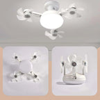 2026 New E27 Socket Ceiling Fan Light - 2-in-1 Silent LED Fan with Remote Control