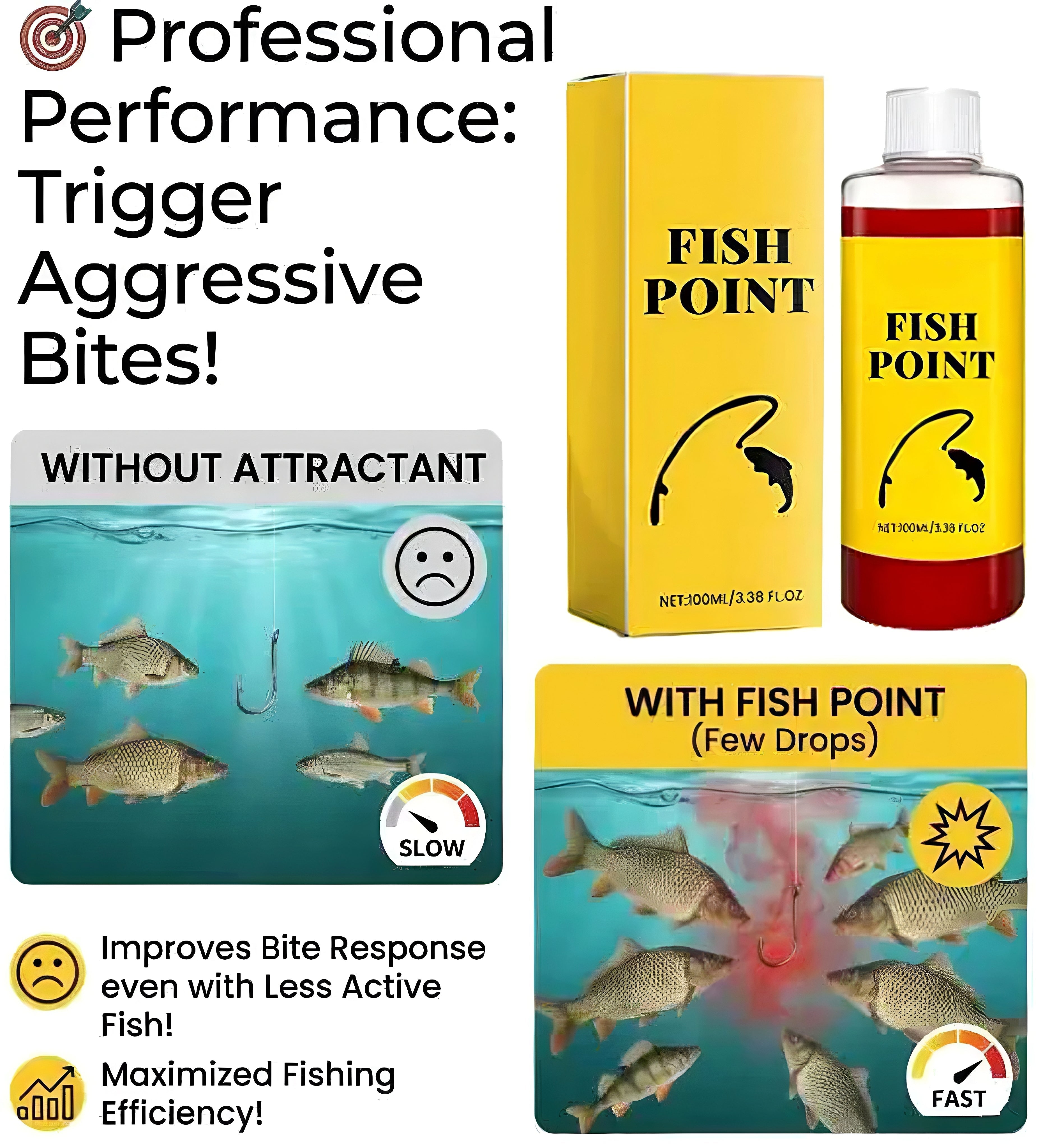 🌊 Premium Fish Lure Attractant Red Worm Formula Easy Fishing