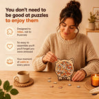 Morandi-Colored Cat Shaped Wooden Jigsaw Puzzle