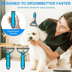 ✨ Double-Sided Pet Rake – Deshedding Tool for Dogs & Cats 🐶🐱