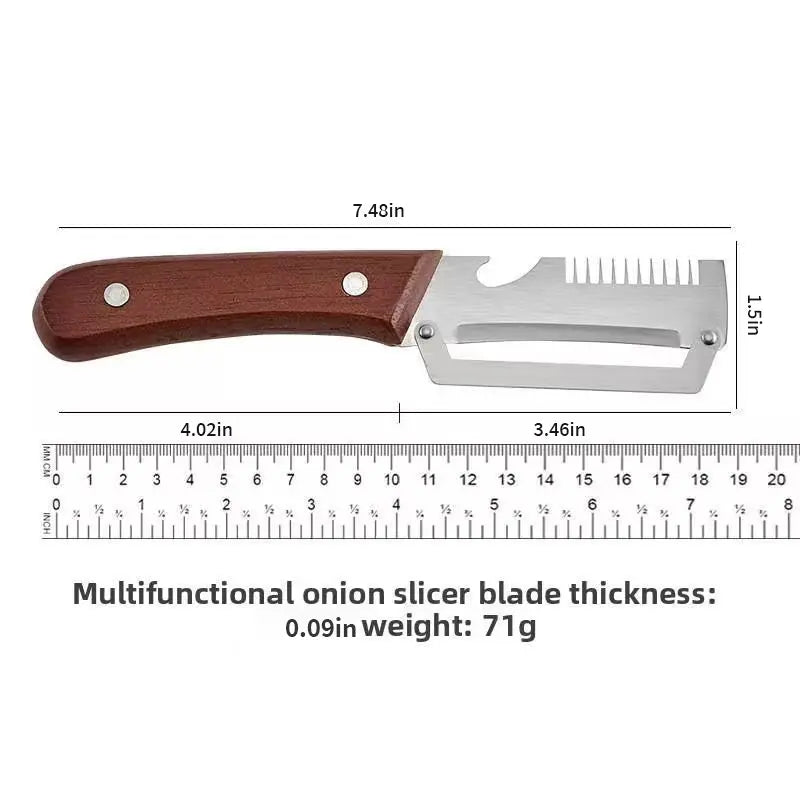 🔪Wooden-Handled Stainless Steel Sharp Peeler with Built-In Bottle Opener
