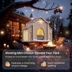 Church-Shaped Metal Bird Feeder with Solar Light