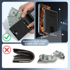 🎁New Wallet for Men - Pop Up Case, Cash Slot, and Credit Card Slot - Aluminum Wallet with RFID Blocking, Minimalist Leather Wallet Front Pocket with ID Window