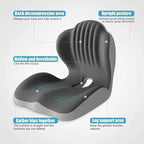 🪑 Memory Foam Seat Cushion – Lumbar Support, Back Pain Relief, Pressure Reduction