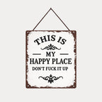 “This Is My Happy Place” Rustic Wooden Hanging Sign ✨🏡💖