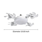 2026 New E27 Socket Ceiling Fan Light - 2-in-1 Silent LED Fan with Remote Control