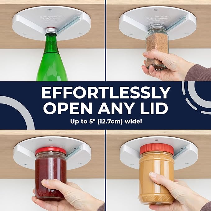🔥 EZ Off Jar Opener – Under Cabinet, One-Handed, for Seniors & Weak Hands