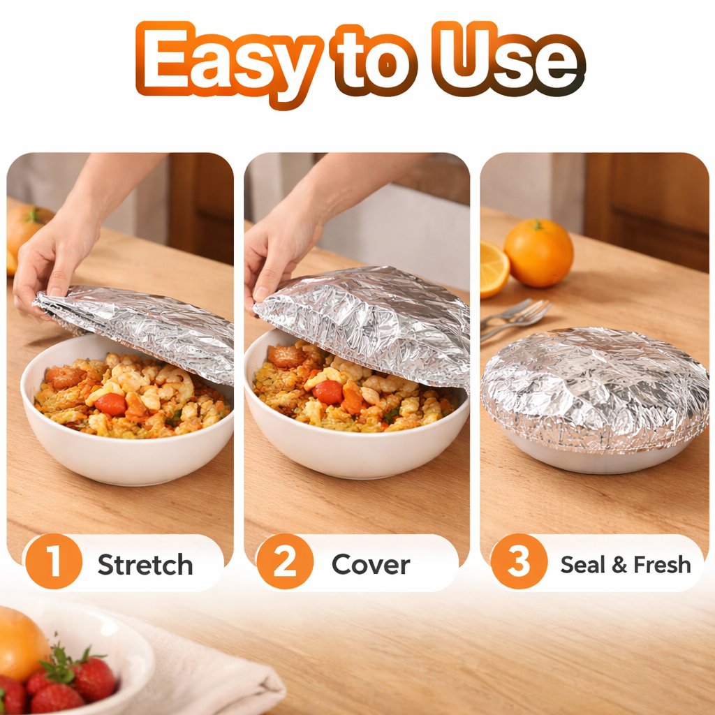 🍳Aluminum Foil Heat Shield Covers – No Plastic, Heat-Resistant, Reusable