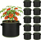 🌱 5-Pack 5 Gallon Grow Bags – Heavy Duty Aeration Fabric Pots with Handles for Vegetables, Flowers & Fruits
