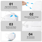 🛍️ 50/100-Pack KN95 Masks – 5-Layer Breathable Protection in Multiple Colors