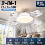 🏠2026 New E27 Socket Ceiling Fan Light - 2-in-1 Silent LED Fan with Remote Control, Energy-Saving Cooling & Lighting Combo for Home Bedroom