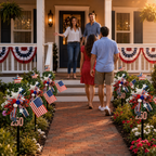 USA 250th Anniversary Patriotic Topiary Garden Stake, Red White Blue Yard Decor for 4th of July, Memorial Day & Independence Day