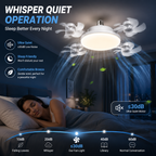 💡2026 New E27 Socket Ceiling Fan Light - 2-in-1 Silent LED Fan with Remote Control, Energy-Saving Cooling & Lighting Combo for Home Bedroom