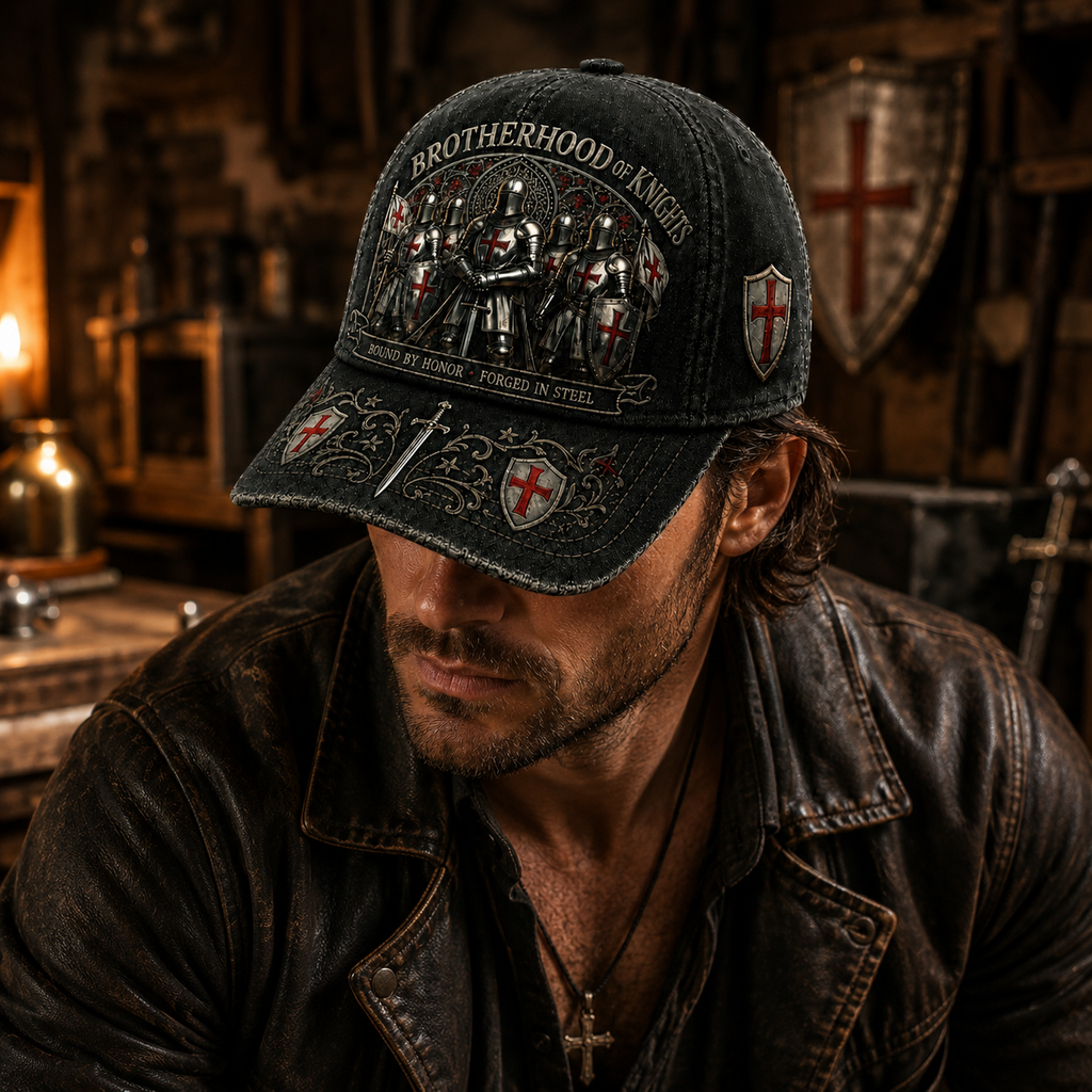 🧢 Bound By Honor Forged In Steel – Knights Templar Cap