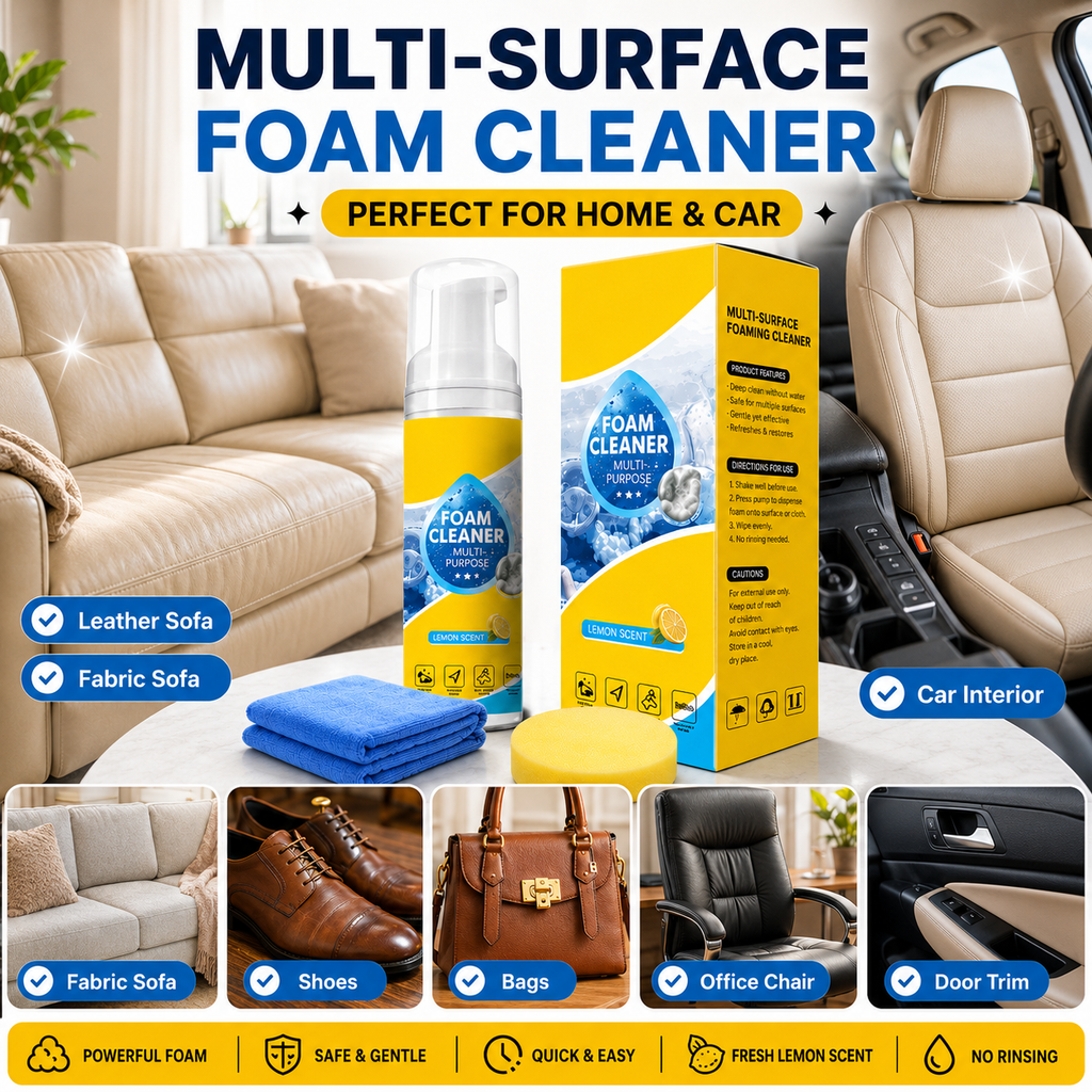 🔥 4-in-1 Multi-Enzyme Foam Cleaner For Sofa Car Interior And Home Surfaces