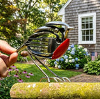 Handmade Silver Robin Garden Sculpture