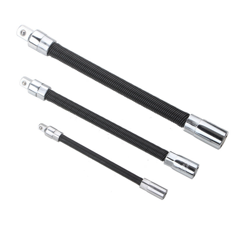 2026 Hot Sale💖1/2 Inch 35cm Socket Ratchet Wrench Set - 3 Bendable Shafts, Wrench Extender Tool, Connecting Rod