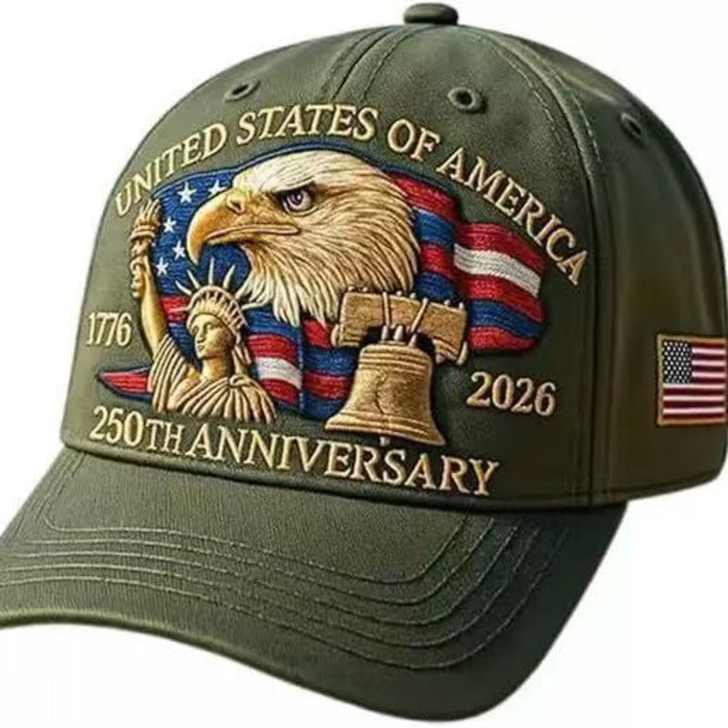 250th Anniversary American Patriotic Dad Hat with Eagle Statue of Liberty Embroidery