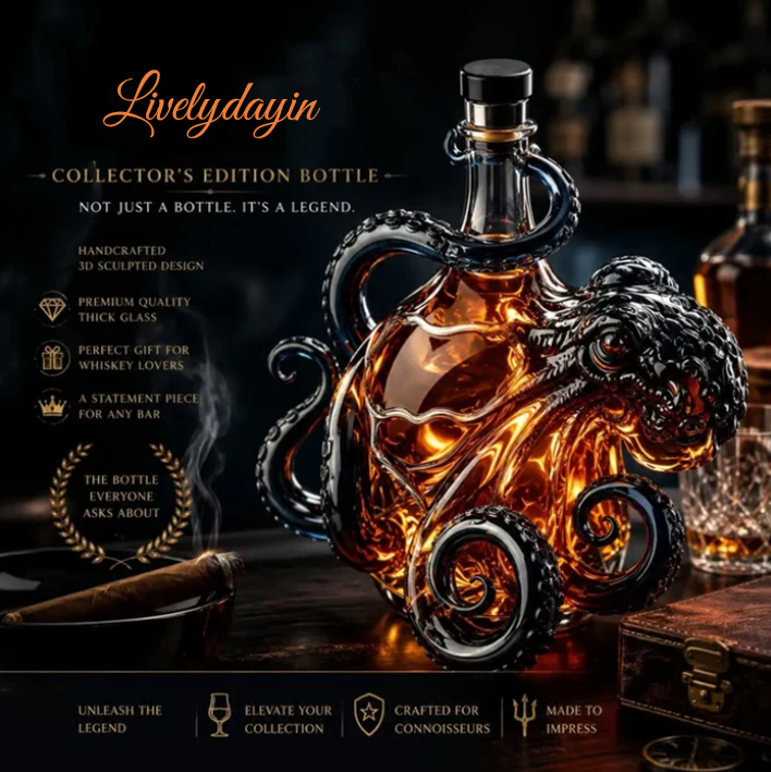 🎁 Father’s Day 50% OFF –  Octopus-style whisky bottle, classic collector's edition 🐙🥃