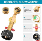 ⛽ Premium Brass Propane Refill Adapter with Gauge | QCC1 Connector