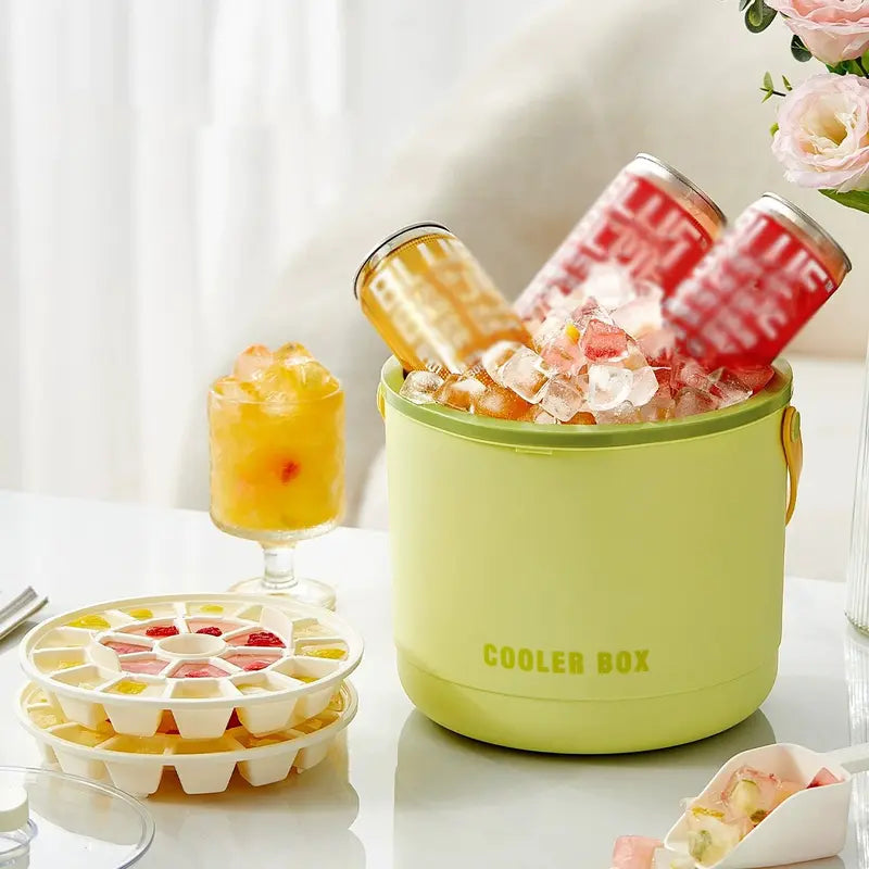 2-in-1 Ice Bucket Ice Bucket with Lid and Ice Tray