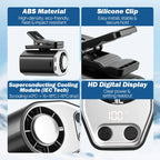 ❄️2026 Car Clip On Fan with LED Display - USB Rechargeable Personal Cooling Fan, 20Hr Battery