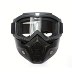 A Full-face Goggle with Anti-fog High-definition Lenses, a Detachable and Adjustable Ski Mask, and a Comfortable Sponge Pad - Made of Plastic.