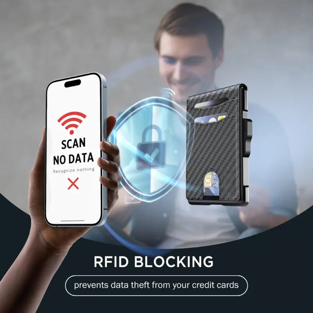 🔒 Anti-theft RFID Pop Up Wallet Aluminum Leather With ID Card Window & Cash Pocket