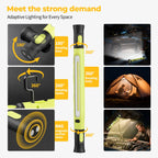 🔥Under Hood Work Light Bar, 3000LM LED Magnetic Light Bar with Hooks, 5200mAh Cordless Rechargeable Hood Light Fathers Day Dad Gifts for Men/Mechanic/Car Repairing/Garage