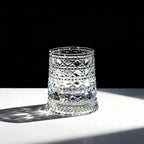 Luxury 360° Spinning Crystal Glass – Star-Cut Stress Relief Whiskey & Wine Glass