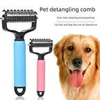 Easy Pet Detangling Comb – Double-Sided Stainless Steel Grooming Tool for Smooth, Shed-Free Coats