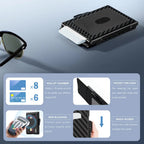 Wallet for Men- Pop Up Case, Cash Slot, and Credit Card Slot - Aluminum Wallet with RFID Blocking, Minimalist Leather Wallet Front Pocket with ID Window