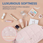 🔥2026 NEW ARRIVAL🔥Puffy Padded Travel Cosmetic Organizer , Wide-Open Makeup Case for Toiletries, Accessories