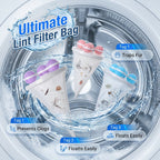 3 Pack Reusable Floating Washing Machine Hair Filter Bags - Pet Hair Lint Catcher