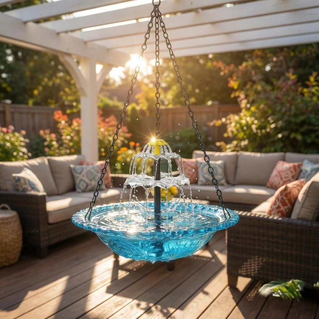 🔥49% Off--Solar Cascade Hanging Bird Bath Fountain