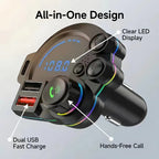 Bluetooth 5.3 Car Adapter Charger, 4-Port Fast Charging