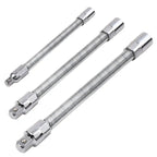 Flexible Socket Extension Bar Set – Bendable Ratchet Wrench Extensions for Tight Spaces, Carbon steel Automotive Repair Tool Kit