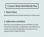 🐦 Ceramic Water Bird Whistle – Handcrafted, Realistic Chirping, Add Water to Sing (3PCS Set)