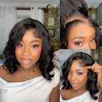 Pre-Styled Body Wave Short Bob Wig Transparent Lace Wigs