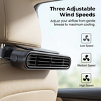 Car Seat Fan 🌬️ – 3-Speed Rechargeable Clip-On Fan with 3000mAh Battery 🔋 | USB-C Charging ⚡